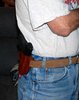 On the belt.  I needed to tighten the belt by one notch.