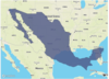 The size of Mexico overlaid on the US.